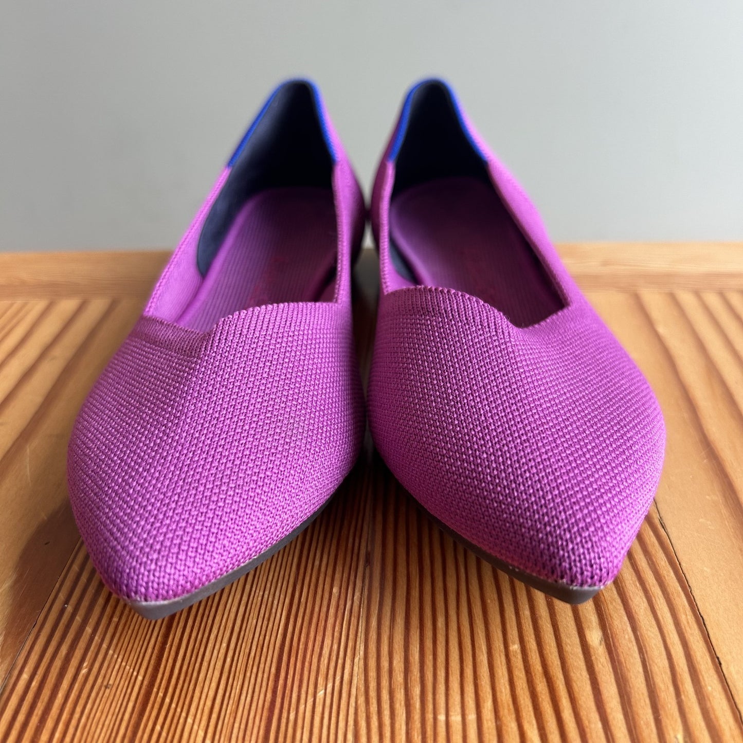 8 - Rothy's Fuchsia Pink Pointed Toe Flats Slip On Comfort Shoes 0823RR