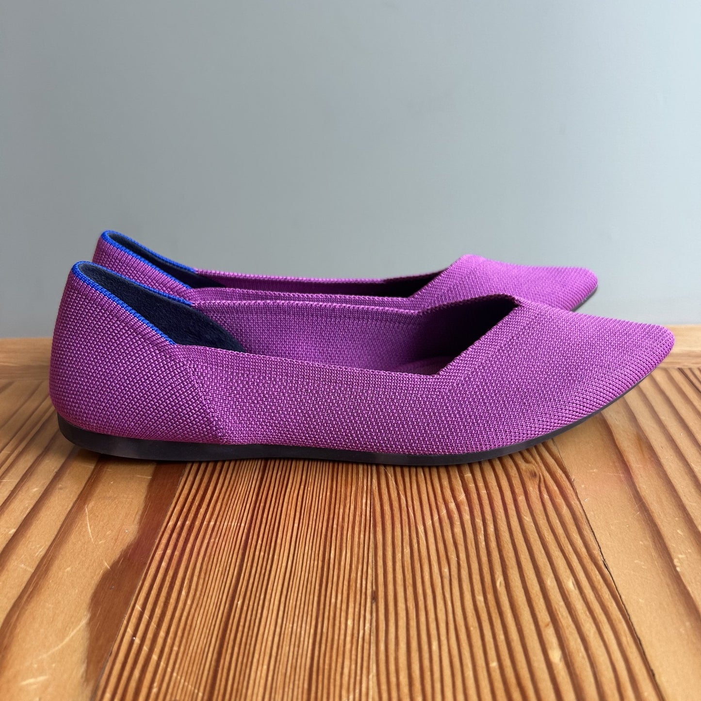 8 - Rothy's Fuchsia Pink Pointed Toe Flats Slip On Comfort Shoes 0823RR