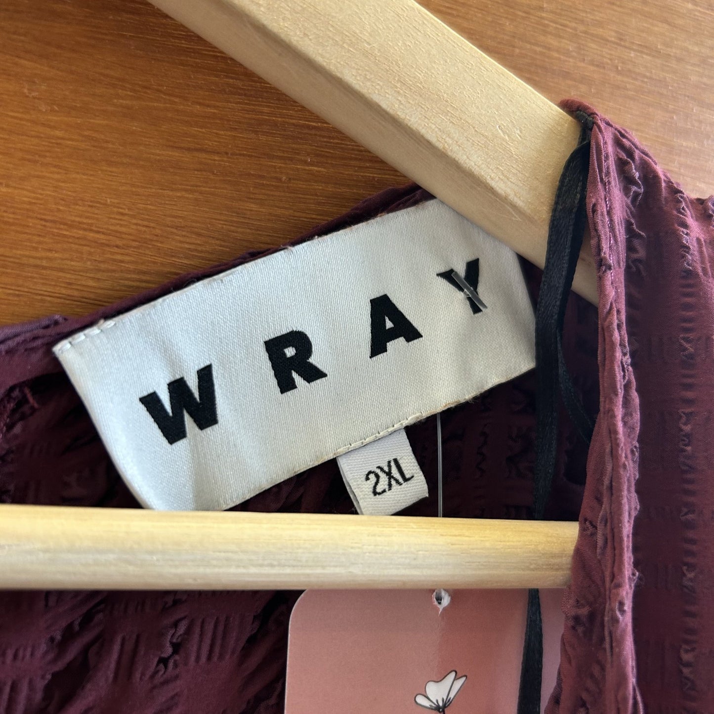 2XL - Wray NYC Burgundy Textured Ruched Sleevelese Josephine Dress 0824DC