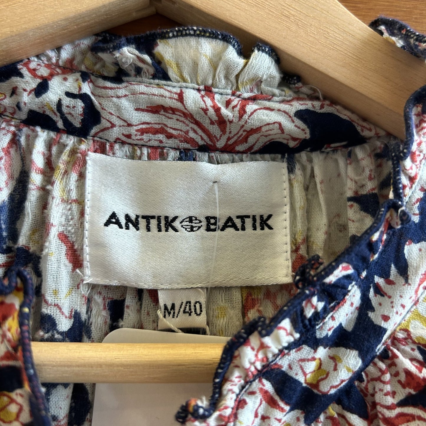 M - Antik Batik Multi Colored & Navy Floral Print NEW Andre Mini Dress 0308IN