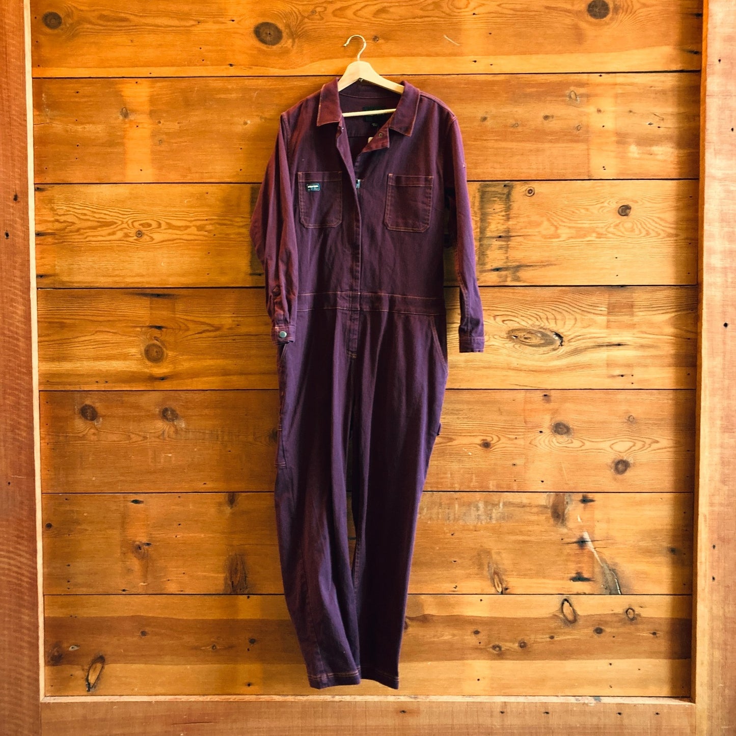 XL - Wildfang Burgundy Long Sleeve The Essential Coverall Jumpsuit 0530JF