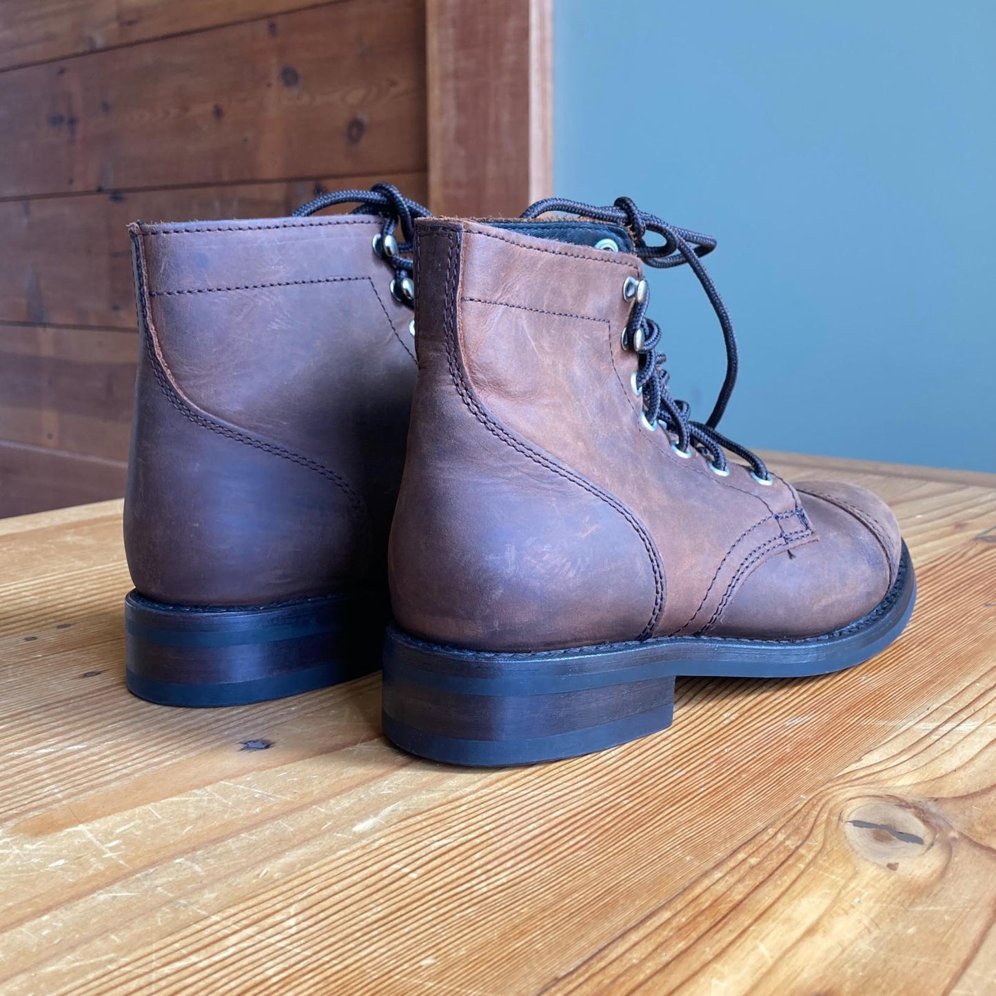8 - Thursday $198 Dark Brown Leather Lace Up Captain Cap Ankle Boots 1115IE