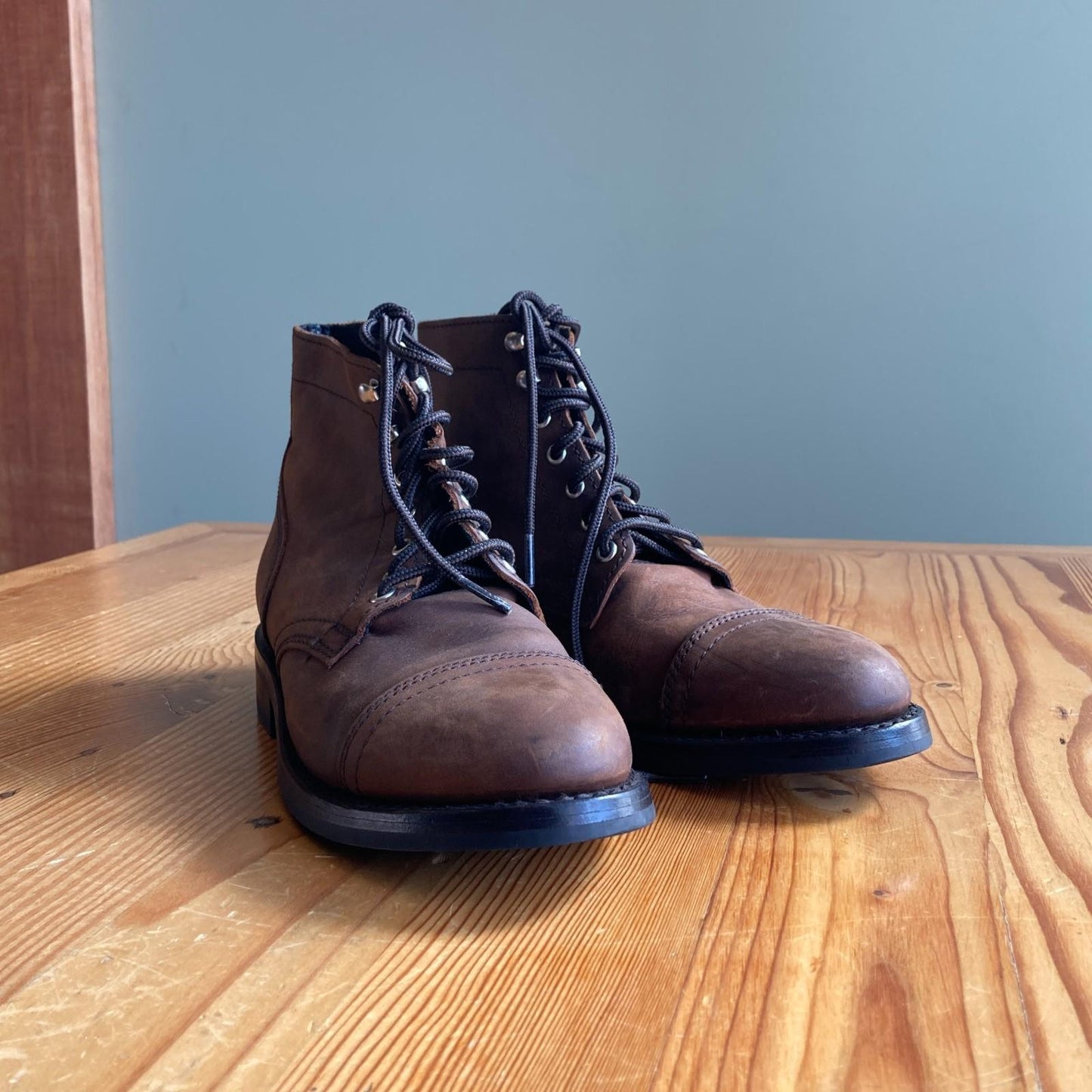 8 - Thursday $198 Dark Brown Leather Lace Up Captain Cap Ankle Boots 1115IE
