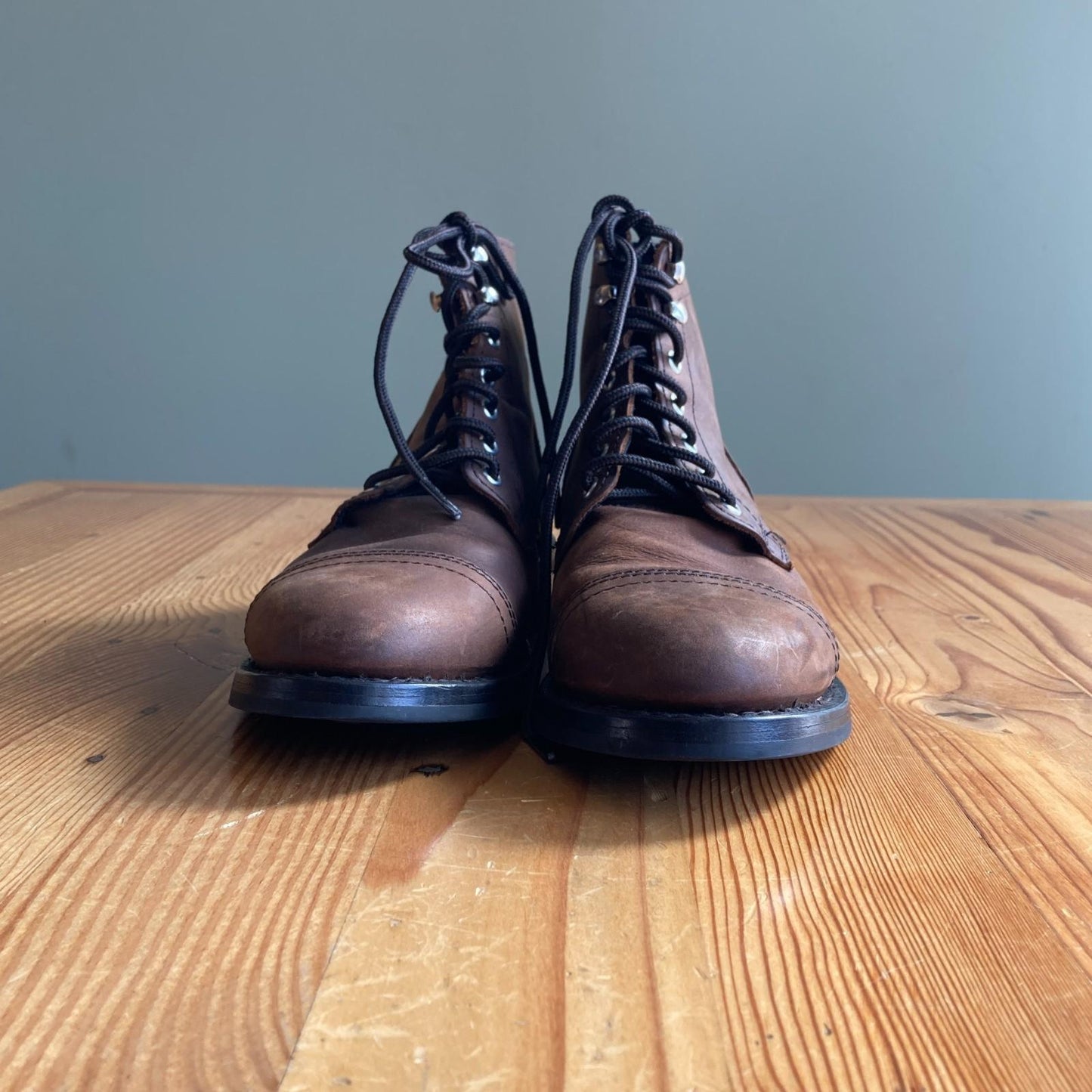 8 - Thursday $198 Dark Brown Leather Lace Up Captain Cap Ankle Boots 1115IE