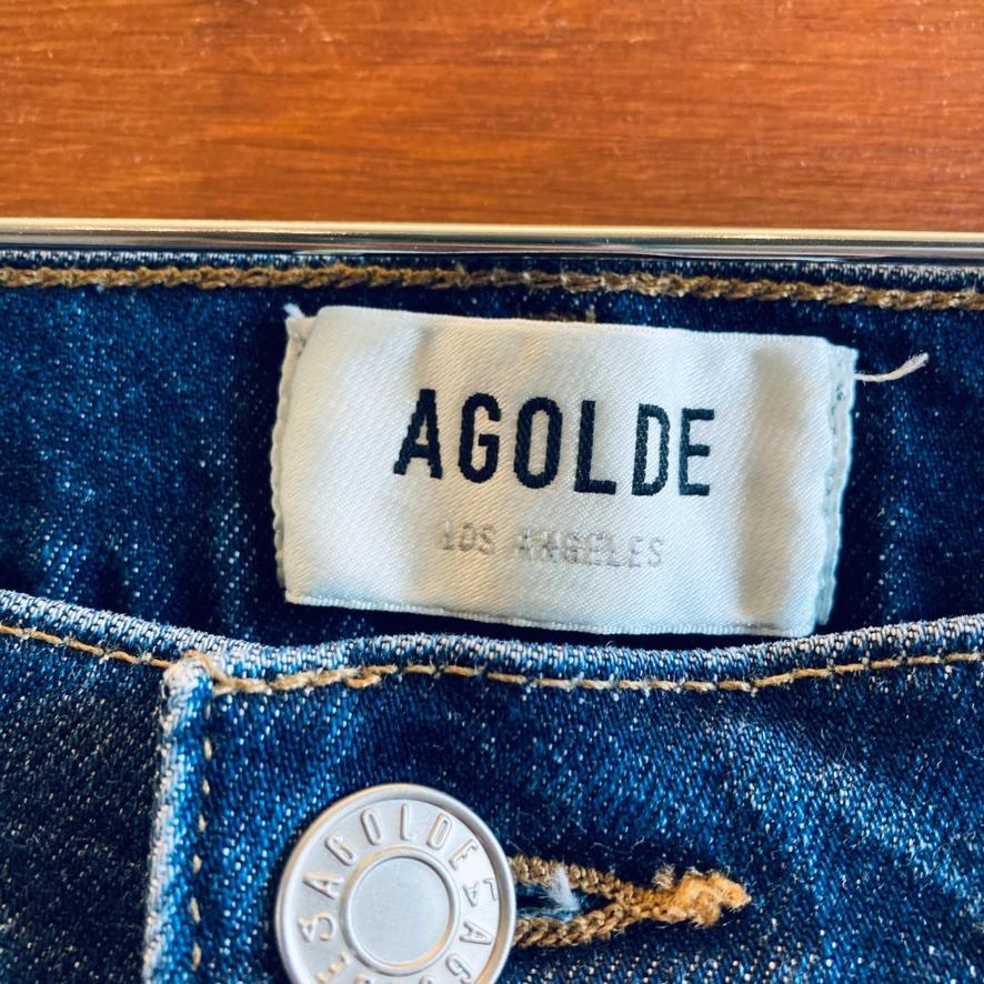 29 - AGoldE Riley Long Straight Leg High Rise Button Fly Divided Jeans 4427SC