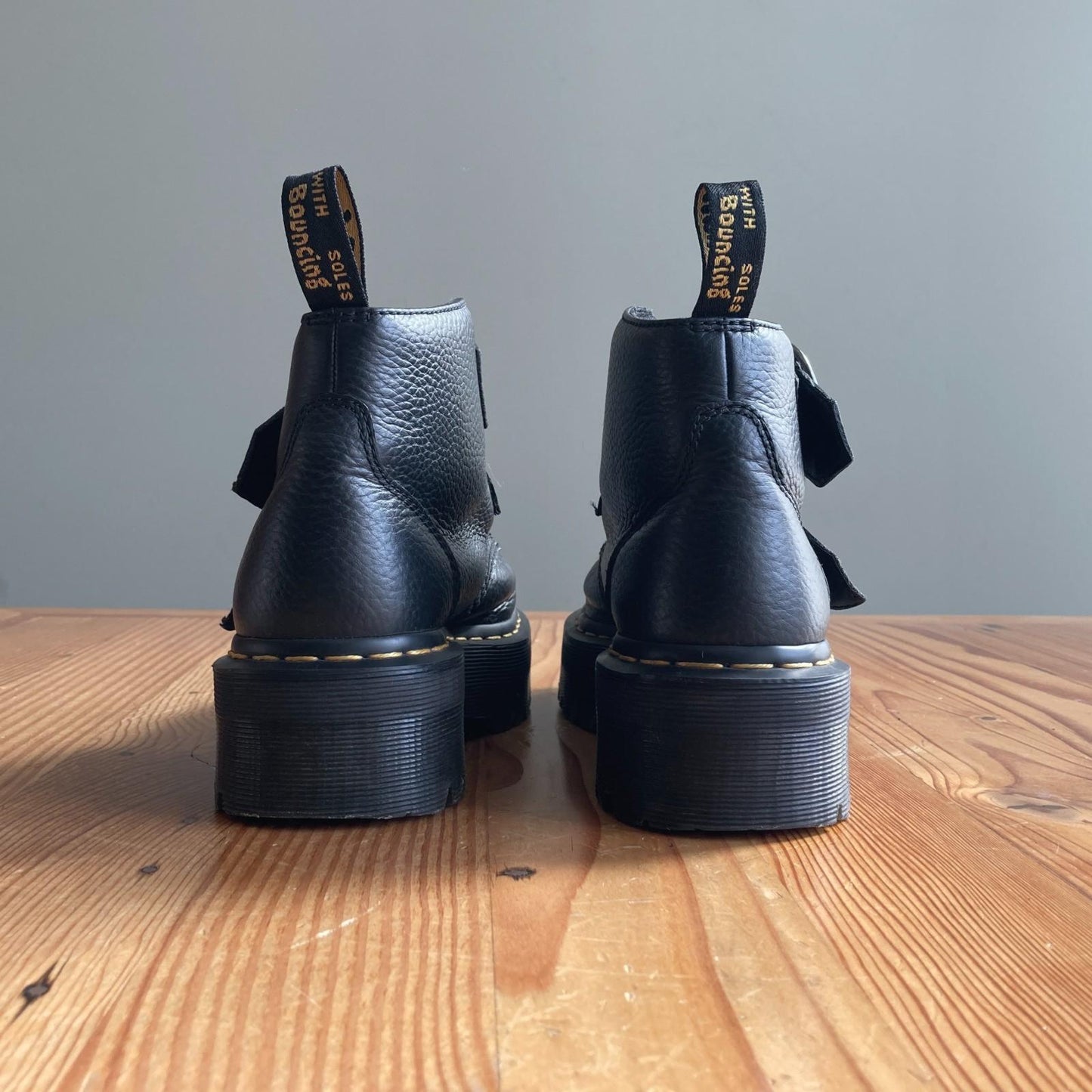 7 - Dr Martens Black Heart Buckle Platform Devon Ankle Boots NEW 0716MD
