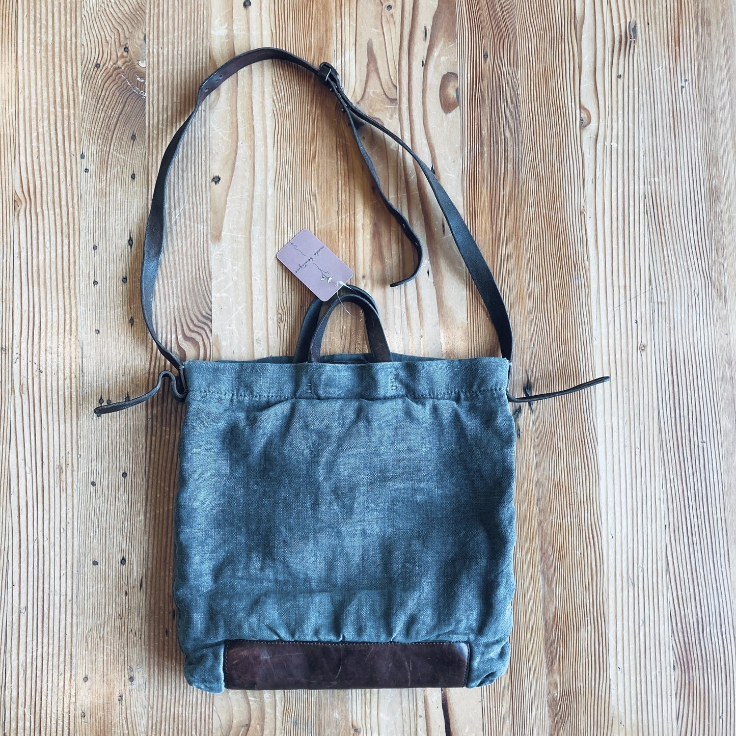 49 Square Miles Gray Washed Canvas Slouchy Top Handle Crossbody Bag 4427SC