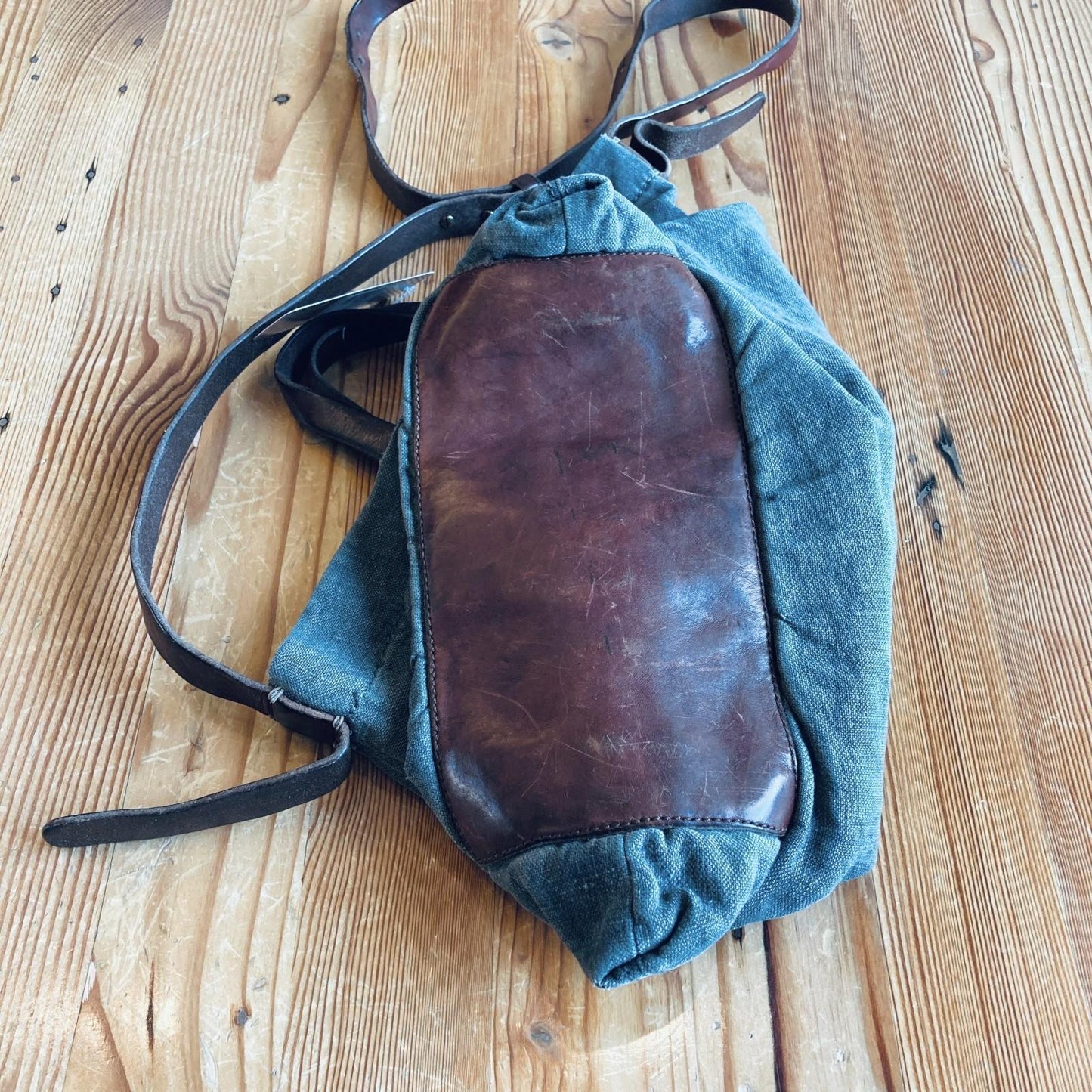 49 Square Miles Gray Washed Canvas Slouchy Top Handle Crossbody Bag 4427SC