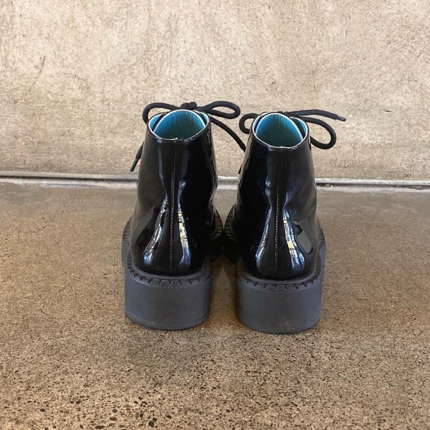 36 / 6 - Valentina Rangoni Black Patent Leather Lace Up Ankle Boots 0209SB