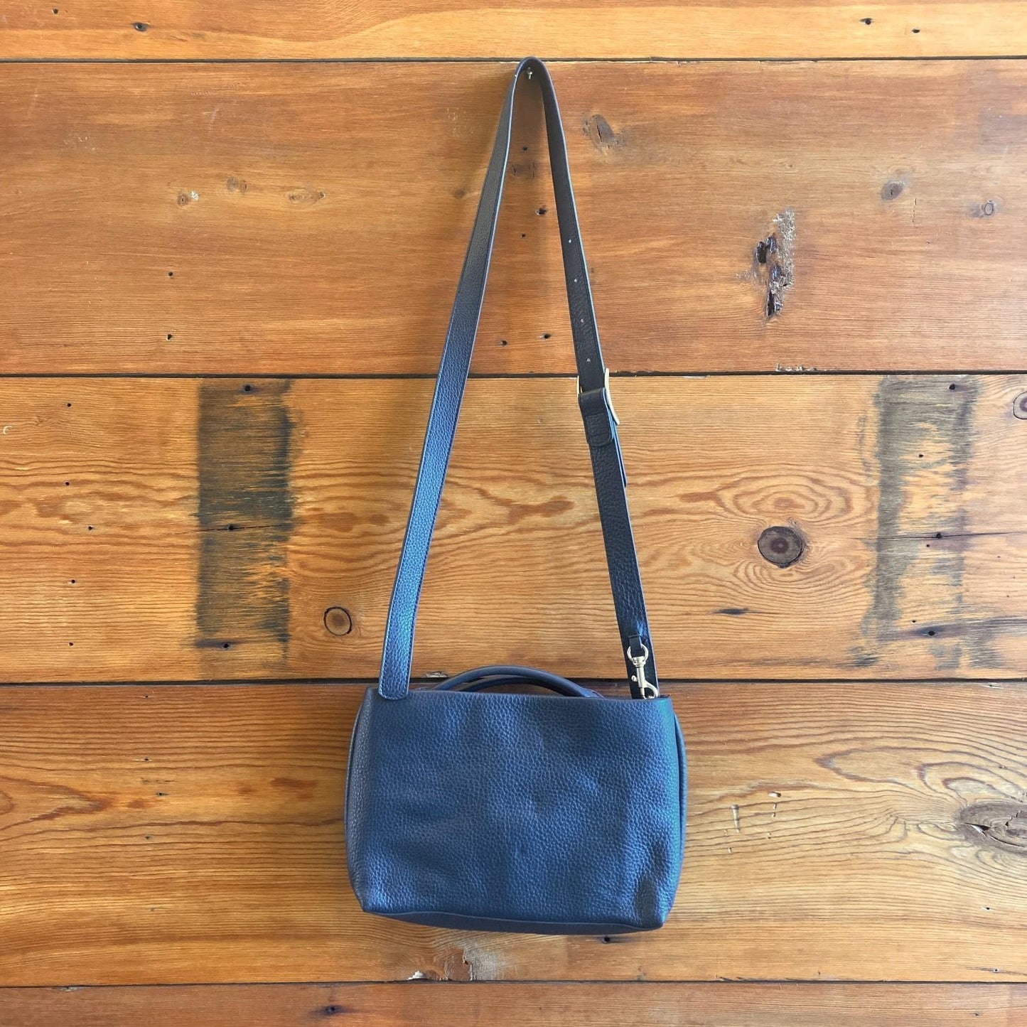 Skagen Ink Blue Leather NEW $195 Mikkeline Satchel Crossbody Bag Purse 1118SM
