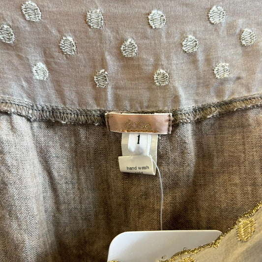 1 / S - DOSA Gray Bronze Metallic Sheen Linen Camisole Tank Top 0531DG