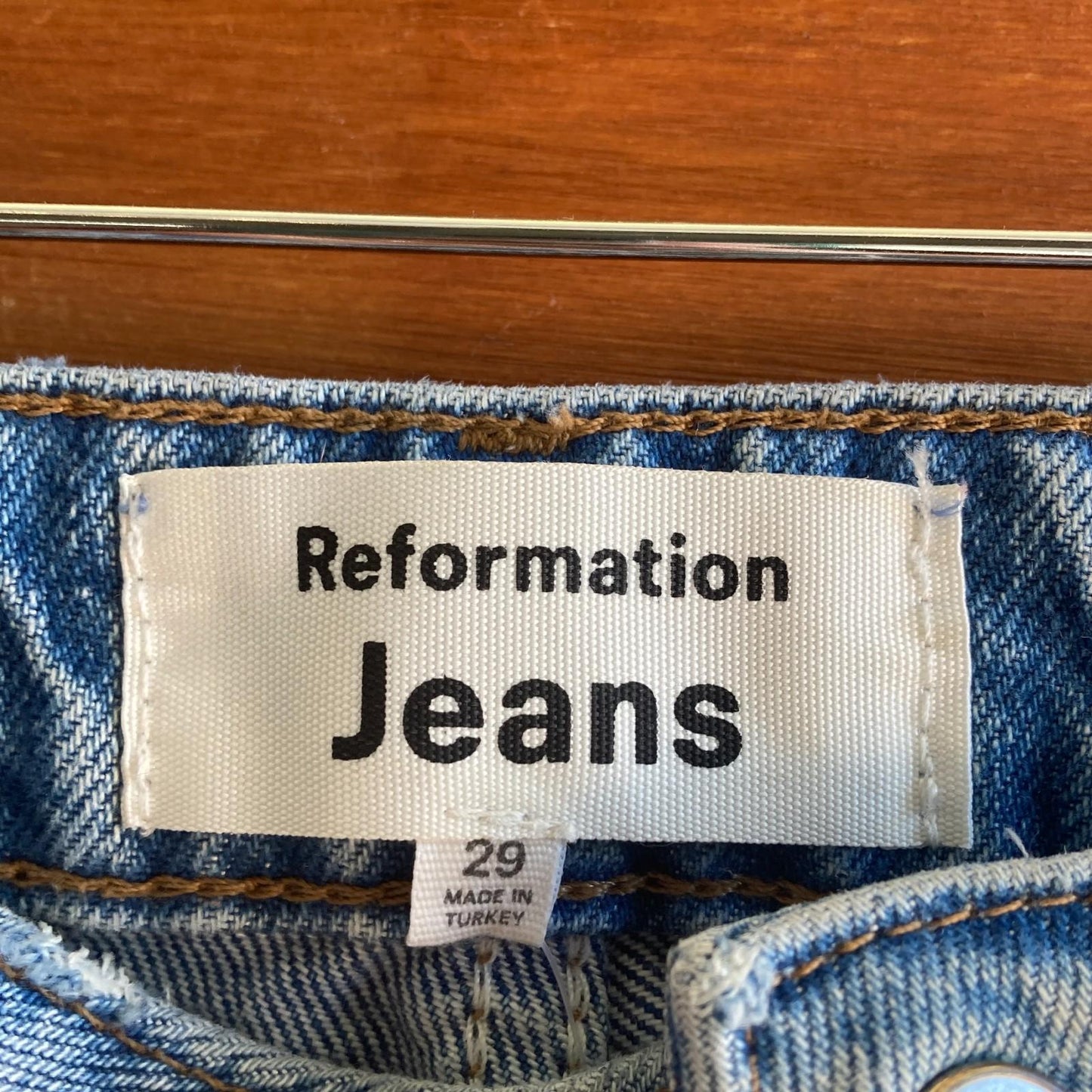 29- Reformation $148 High Rise Straight Leg Recycled Cotton Cynthia Jeans 0913LK