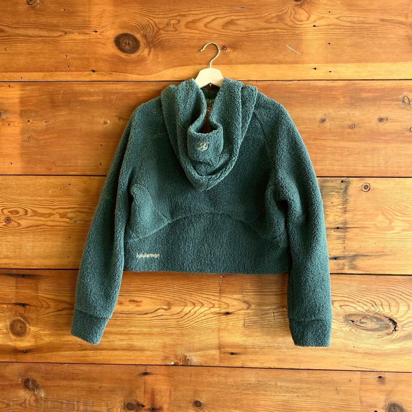 XS / S - Lululemon Green Sherpa Crop Oversized Half Zip Hoodie Sweatshirt 0703SC