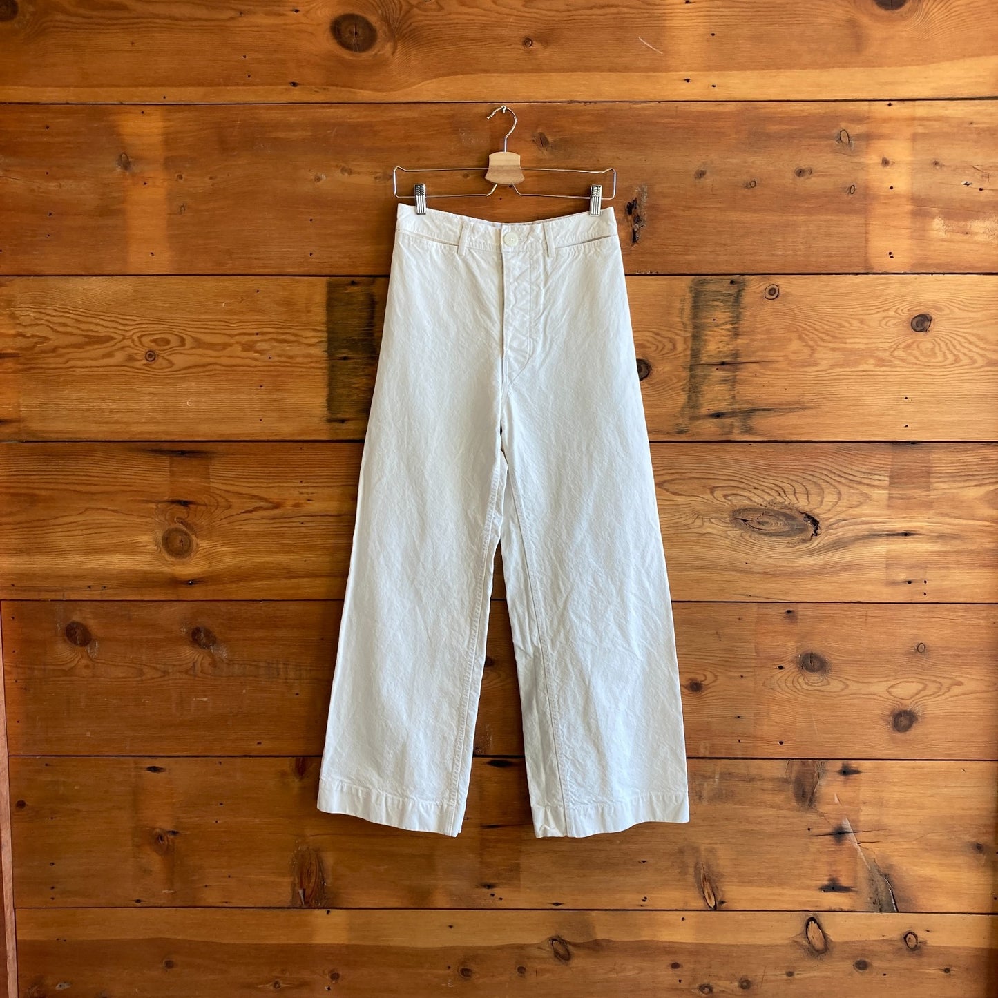 8 - Jesse Kamm White Classic High Rise Sailor Wide Leg Pants 0915CM
