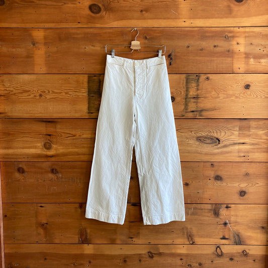 8 - Jesse Kamm White Classic High Rise Sailor Wide Leg Pants 0915CM
