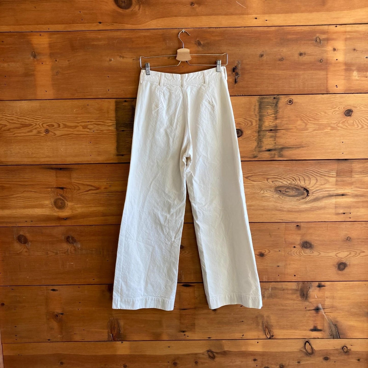 8 - Jesse Kamm White Classic High Rise Sailor Wide Leg Pants 0915CM