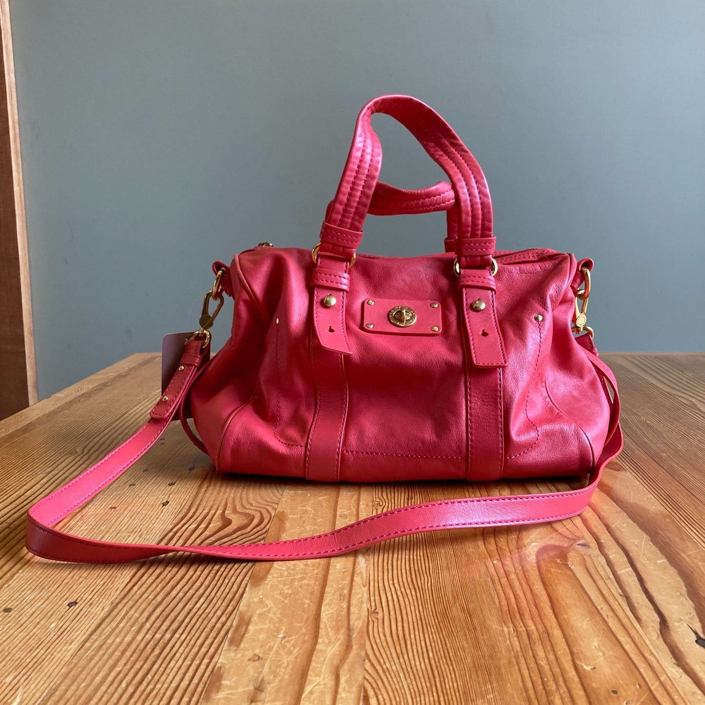 Marc Jacobs Orange Paradise Rio Satchel Moto Lambskin Leather Bag 0918LX