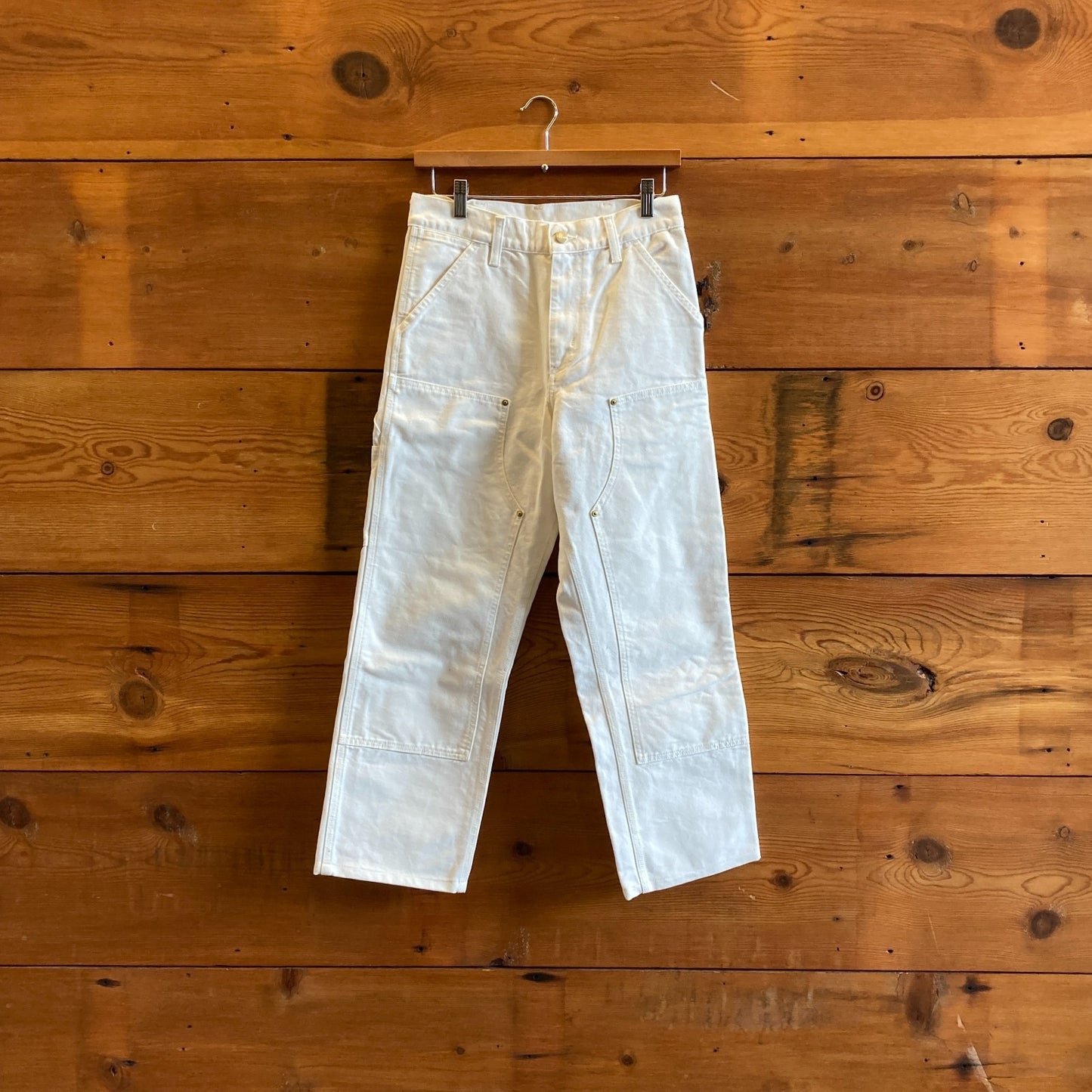 26 x 32 - Carhartt $150 White Double Knee Work Wear Organic Cotton Jeans 0312IG