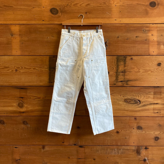 26 x 32 - Carhartt $150 White Double Knee Work Wear Organic Cotton Jeans 0312IG