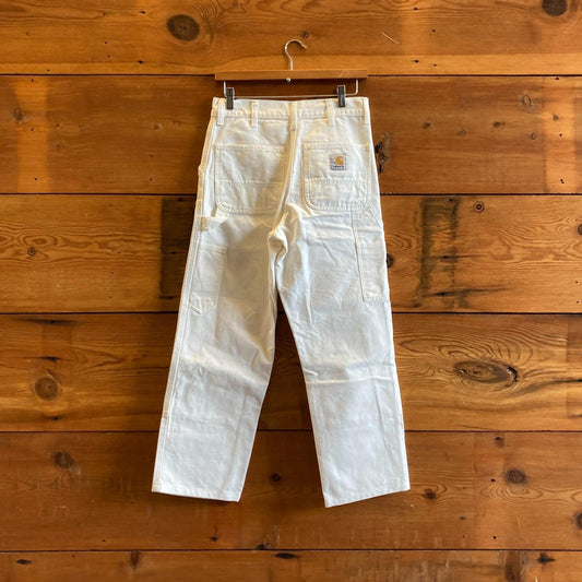 26 x 32 - Carhartt $150 White Double Knee Work Wear Organic Cotton Jeans 0312IG