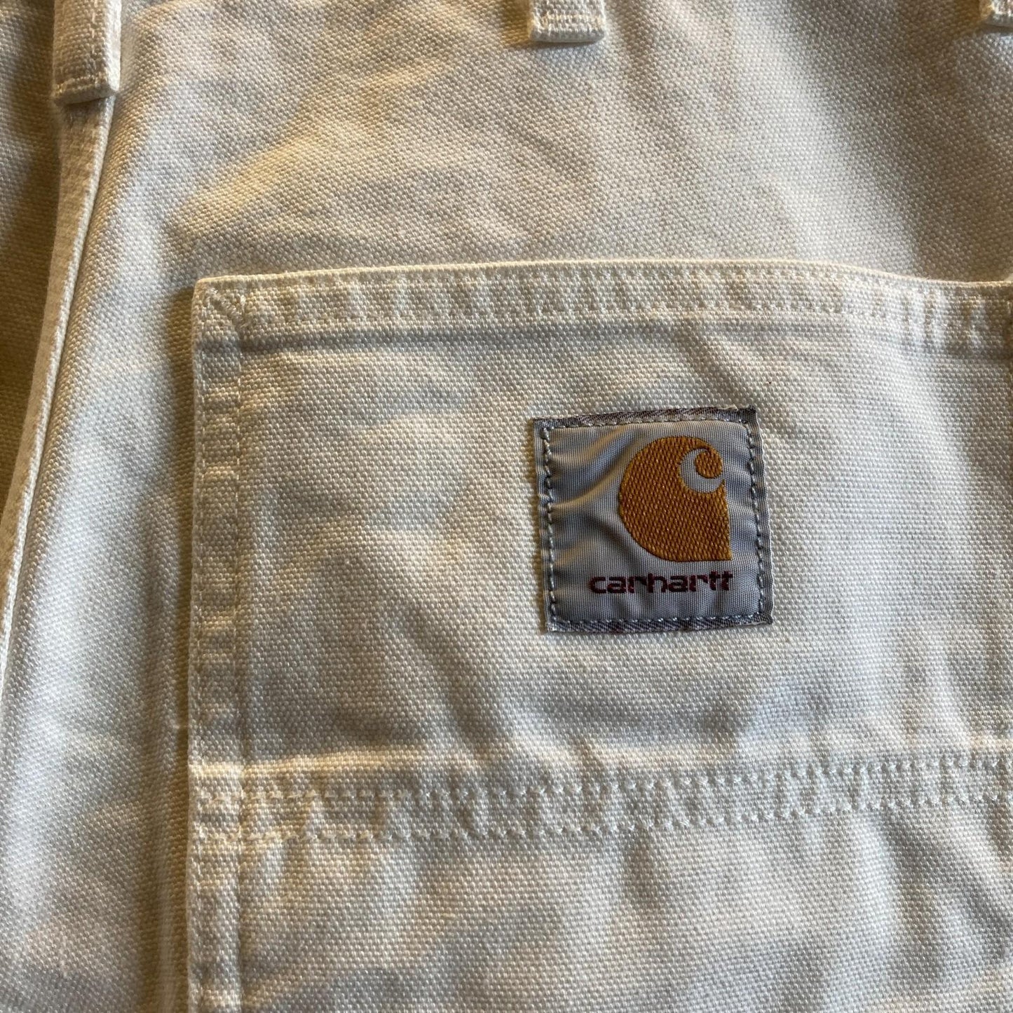 26 x 32 - Carhartt $150 White Double Knee Work Wear Organic Cotton Jeans 0312IG