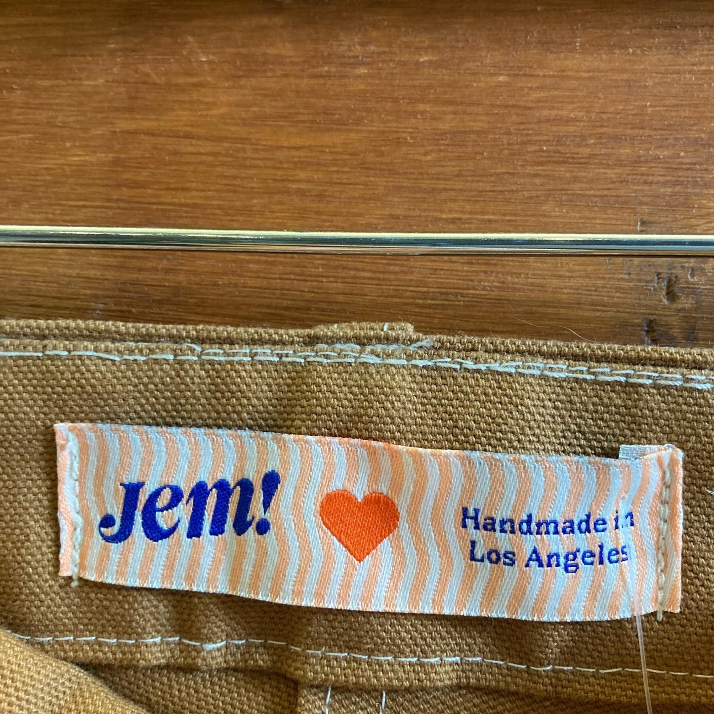 2 - Jem! $315 Los Angeles Brown Top Stitched Utility Workwear Jeans Pants 0312IG