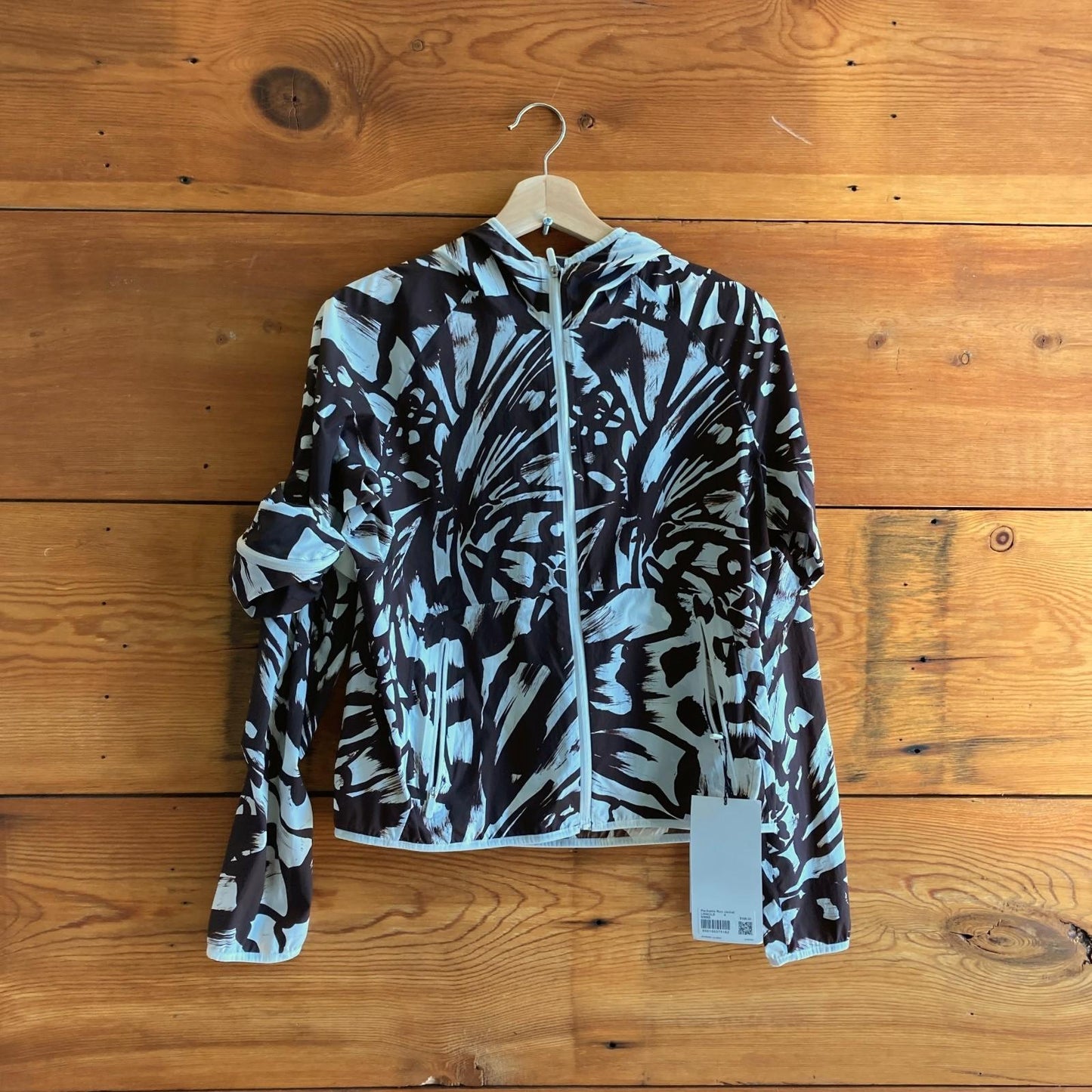 4 - Lululemon $168 Brown & White Patterned Packable Run Jacket NEW 0703SC