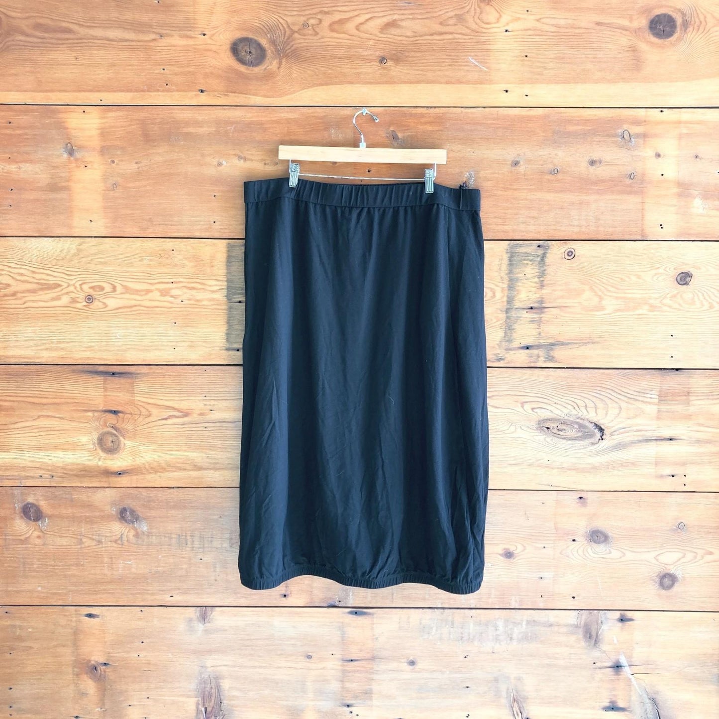1X - Eileen Fisher Black NEW $168 Stretch Organic Cotton Lantern Skirt 0603AG