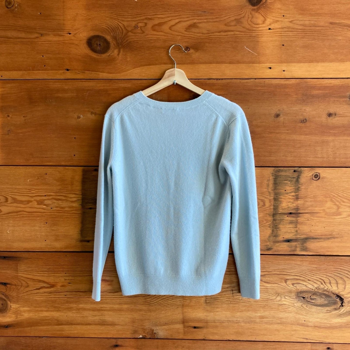 XXS - Vince $295 Light Blue V Neck 100% Cashmere Weekend Pullover Sweater 1217MA