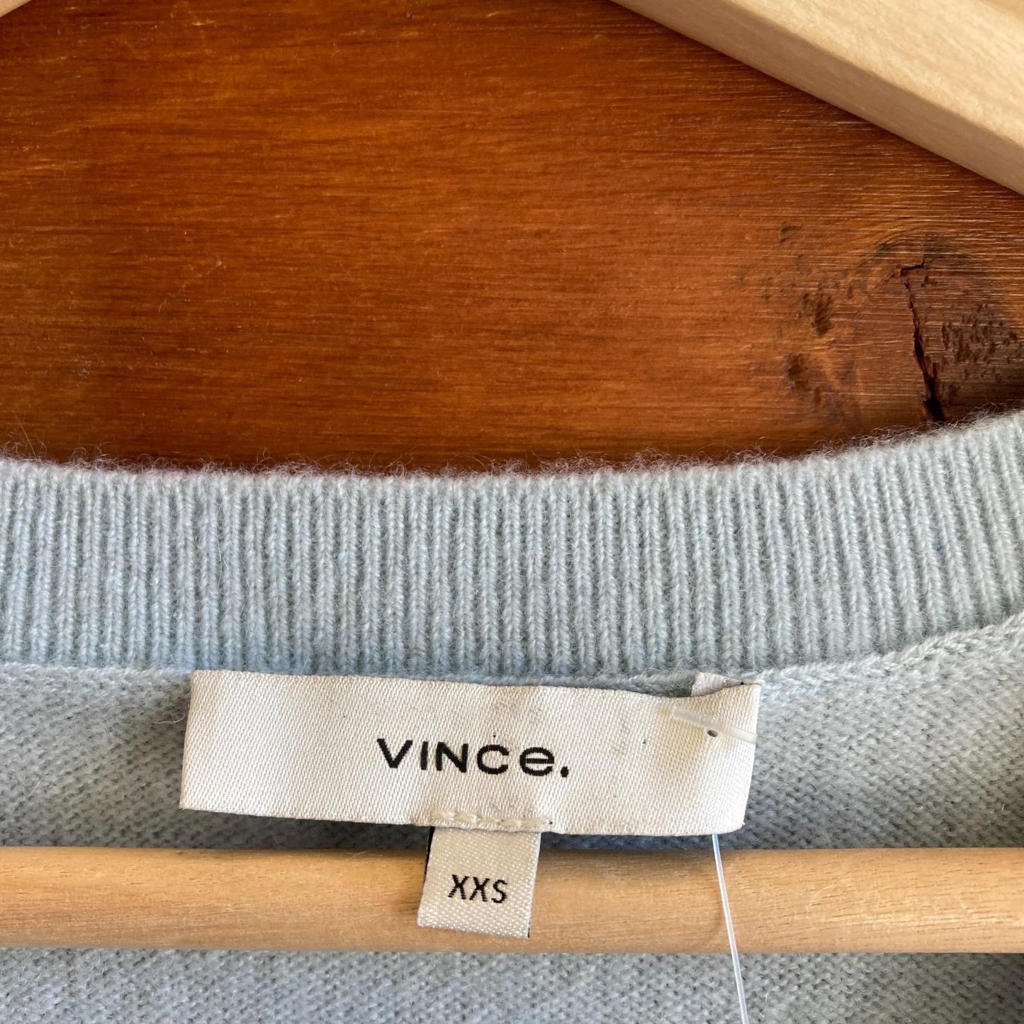 XXS - Vince $295 Light Blue V Neck 100% Cashmere Weekend Pullover Sweater 1217MA