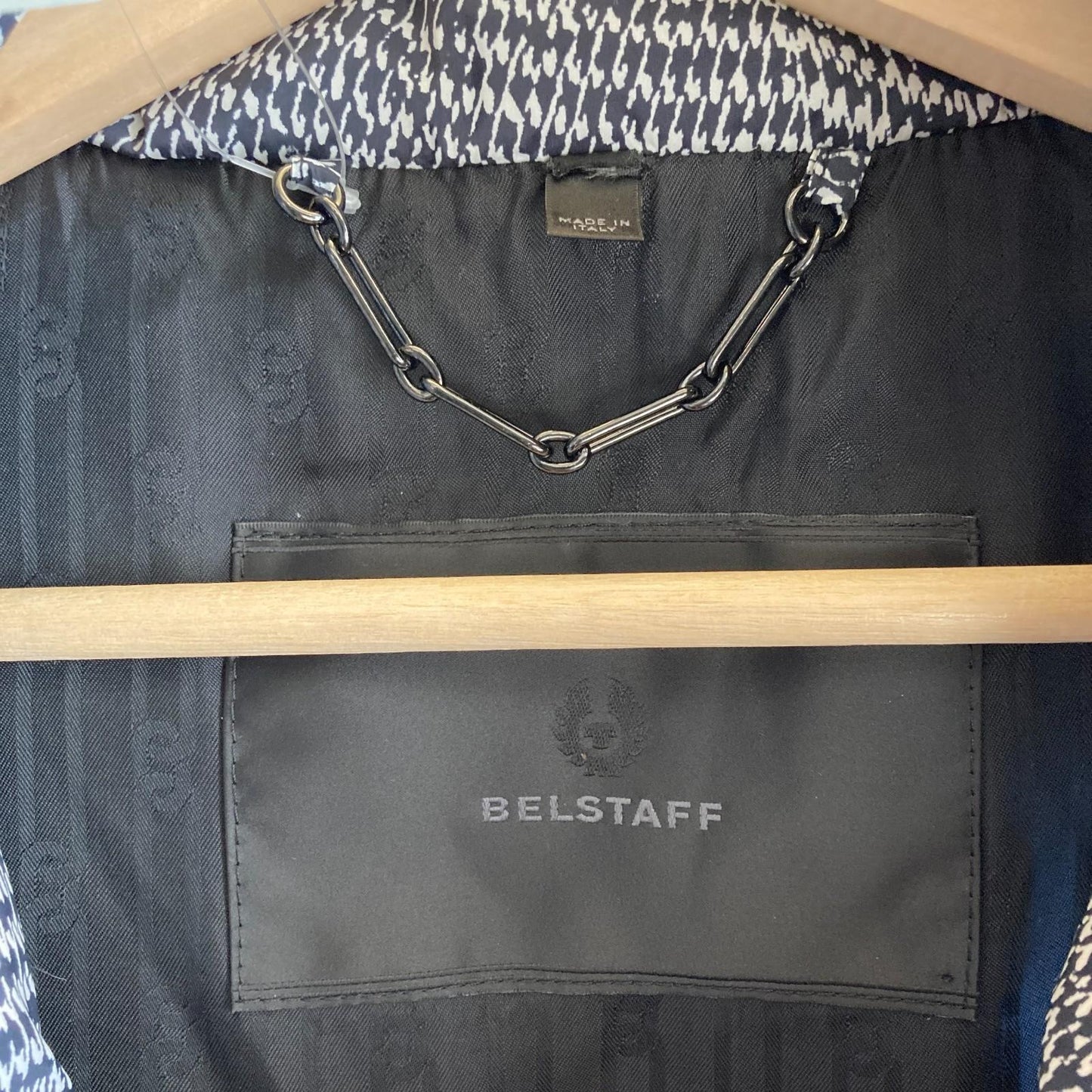 M / L - Belstaff Black & White Patterned Down Fill Zip Up Puffer Vest 0826NH