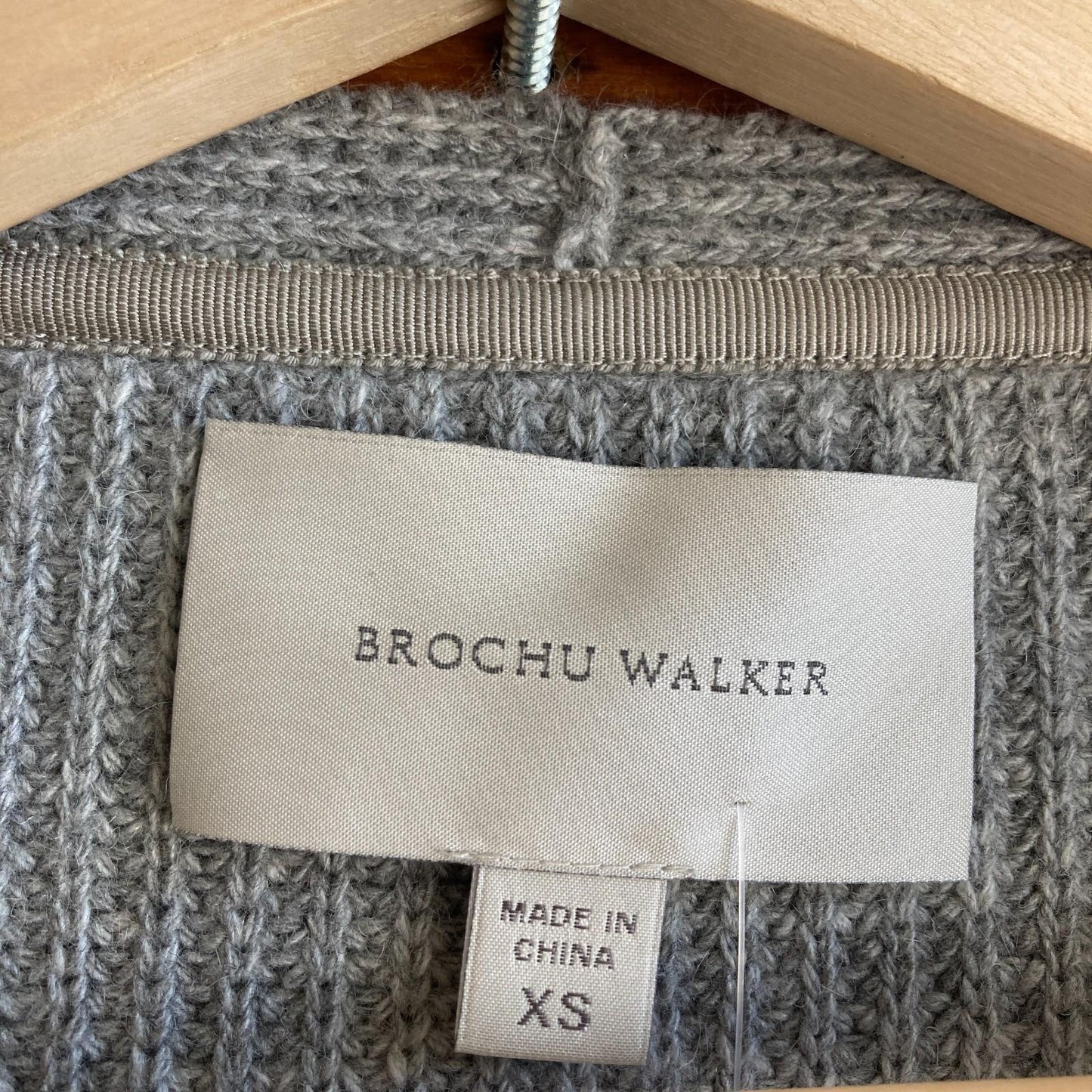 XS - Brochu Walker Black & Gray Ribbed Knit Asymmetric Pullover Sweater 1217MA