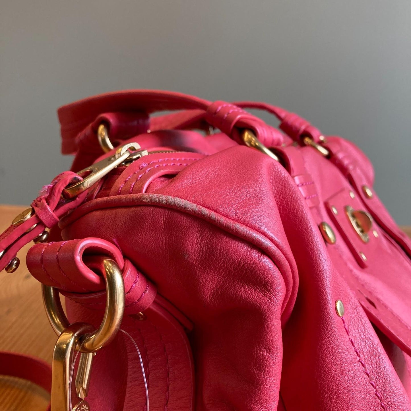Marc Jacobs Coral Pink Smooth Leather Bolsa Totally Turnlock Purse Bag 0919LF