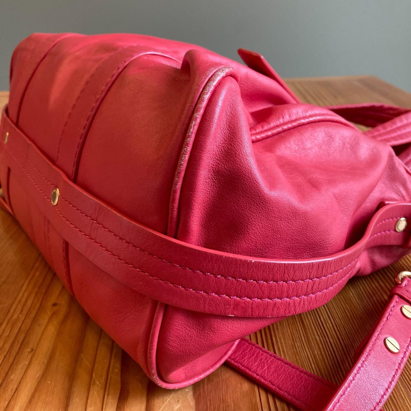 Marc Jacobs Coral Pink Smooth Leather Bolsa Totally Turnlock Purse Bag 0919LF