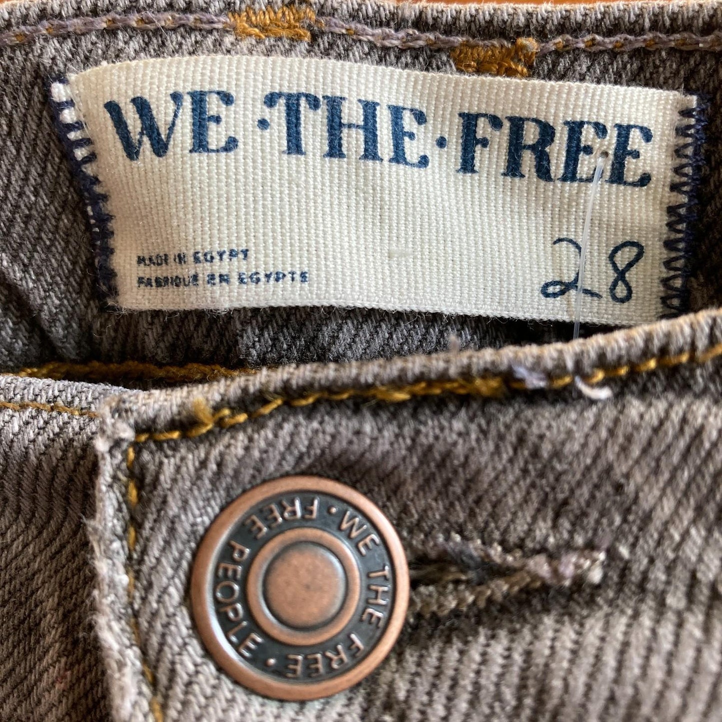 28 - We the Free by Free People Grey Good Luck Mid Rise Barrel Jeans 0720LP