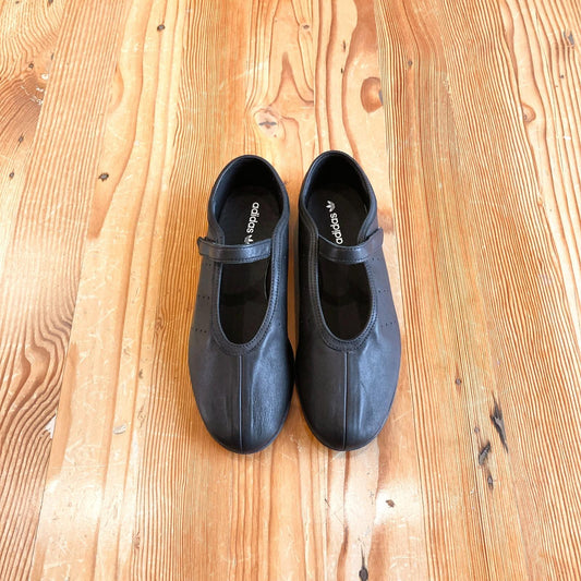 8.5 - Adidas Stan Smith Black Leather Ballet Lo Flats Shoes NEW 0721DK