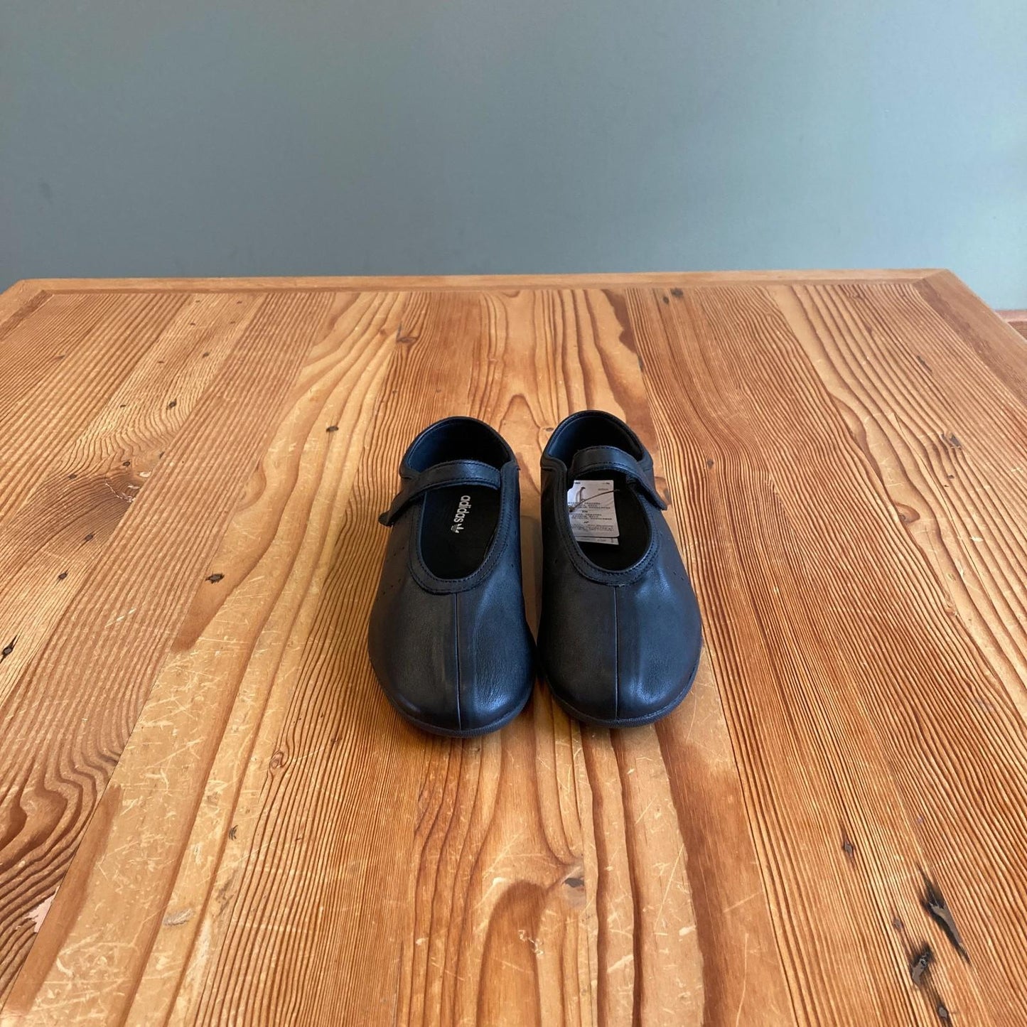 8.5 - Adidas Stan Smith Black Leather Ballet Lo Flats Shoes NEW 0721DK