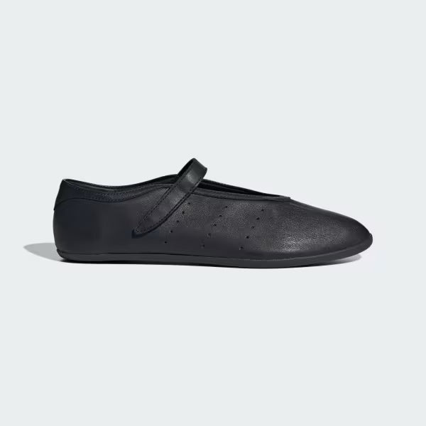 8.5 - Adidas Stan Smith Black Leather Ballet Lo Flats Shoes NEW 0721DK