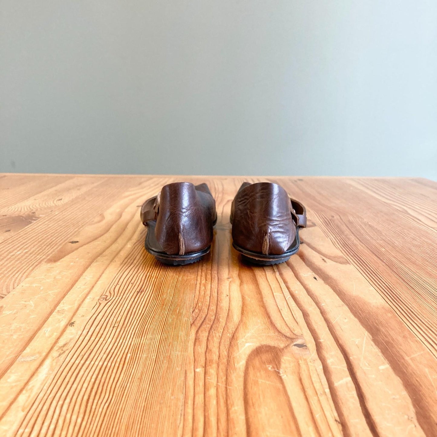 39 / 9 - Cydwoq Brown Leather Hand Made Cut Out Unique Flats Shoes 0721DK
