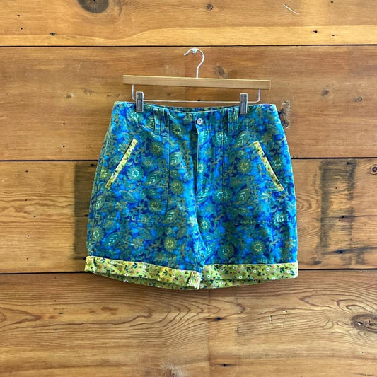 8 - Sundance Catalog Blue Green Paisley Floral Sumi NEW $98 Shorts 1006BF