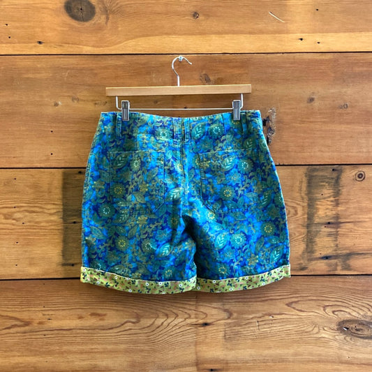 8 - Sundance Catalog Blue Green Paisley Floral Sumi NEW $98 Shorts 1006BF
