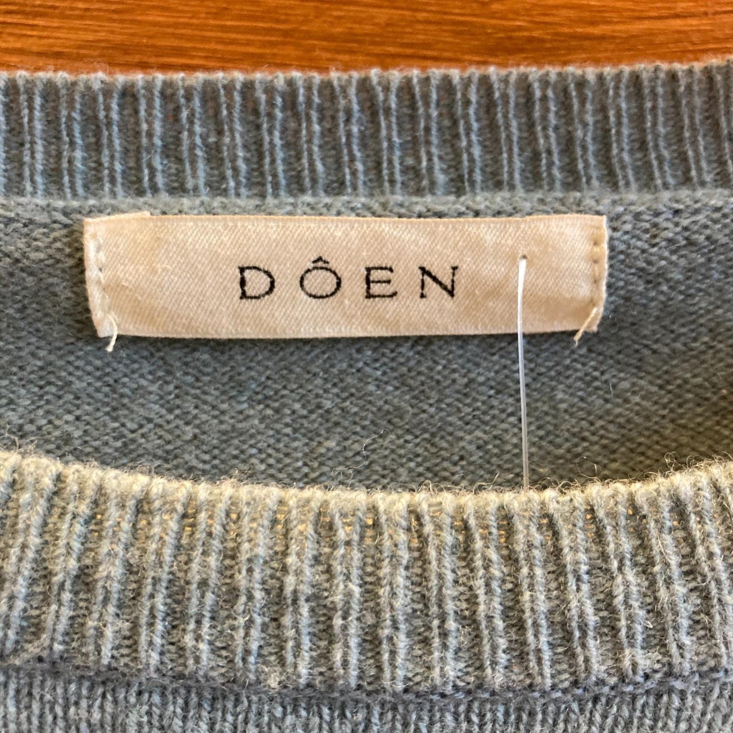 M - Doen Blue Cashmere Merino Wool Puff Sleeve Ophelia Sweater 0425KN