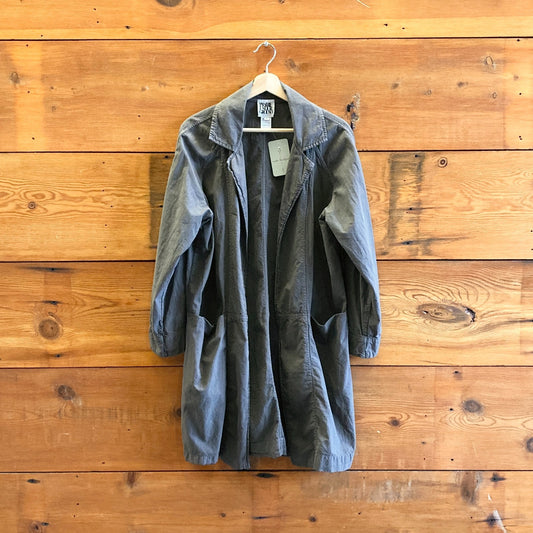 S - Prairie Underground Gray Organic Cotton Open Front Jacket 0805AY