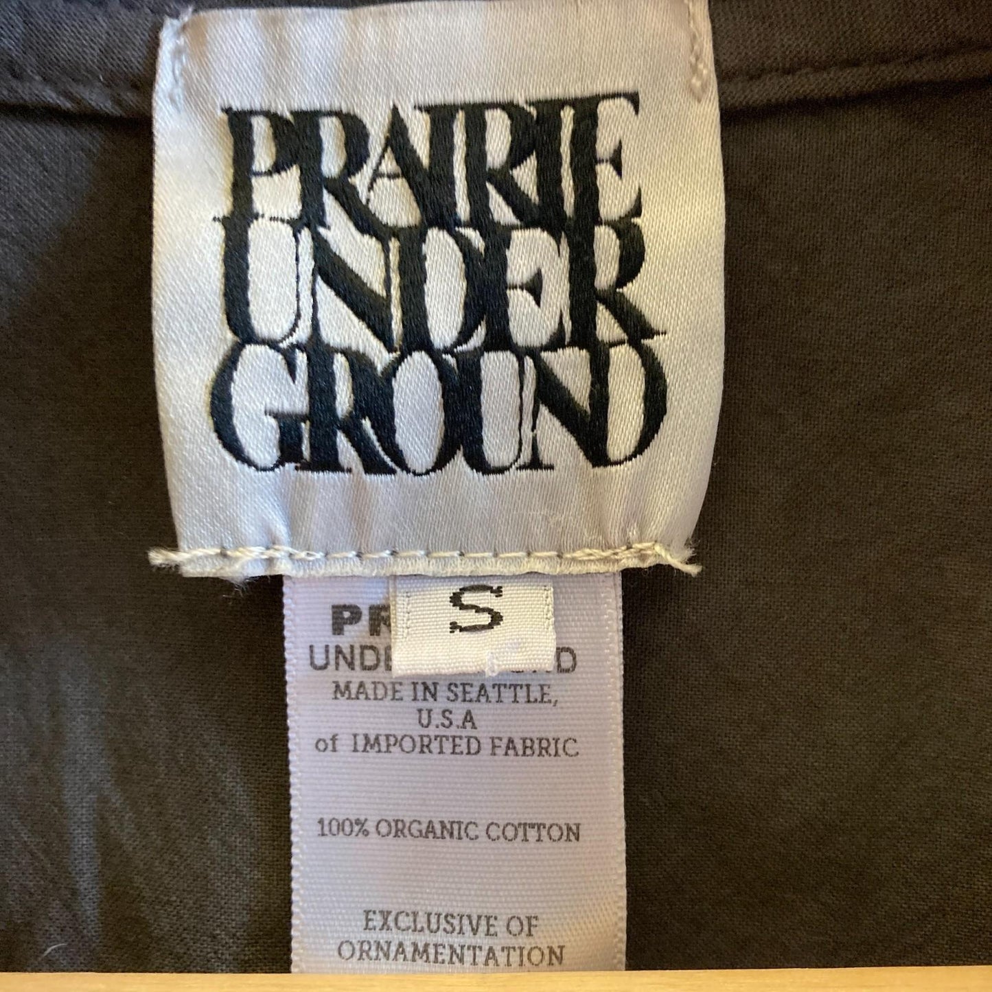 S - Prairie Underground Gray Organic Cotton Open Front Jacket 0805AY