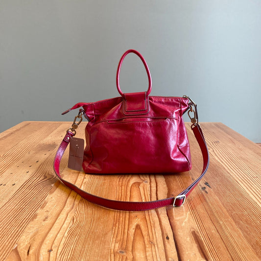 Hobo International Red Leather Sheila Satchel Crossbody Purse Bag 0212MH