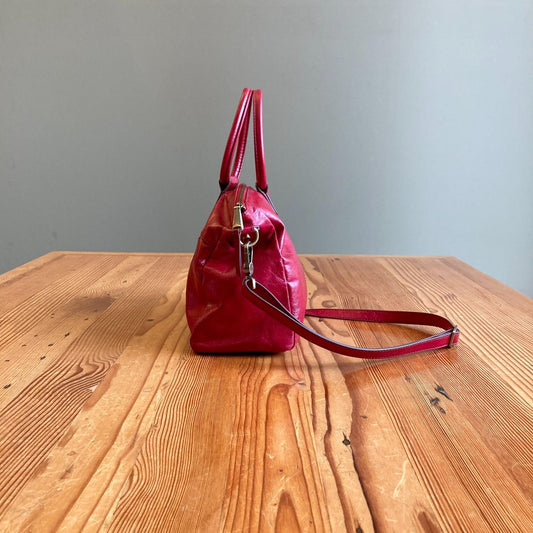 Hobo International Red Leather Sheila Satchel Crossbody Purse Bag 0212MH