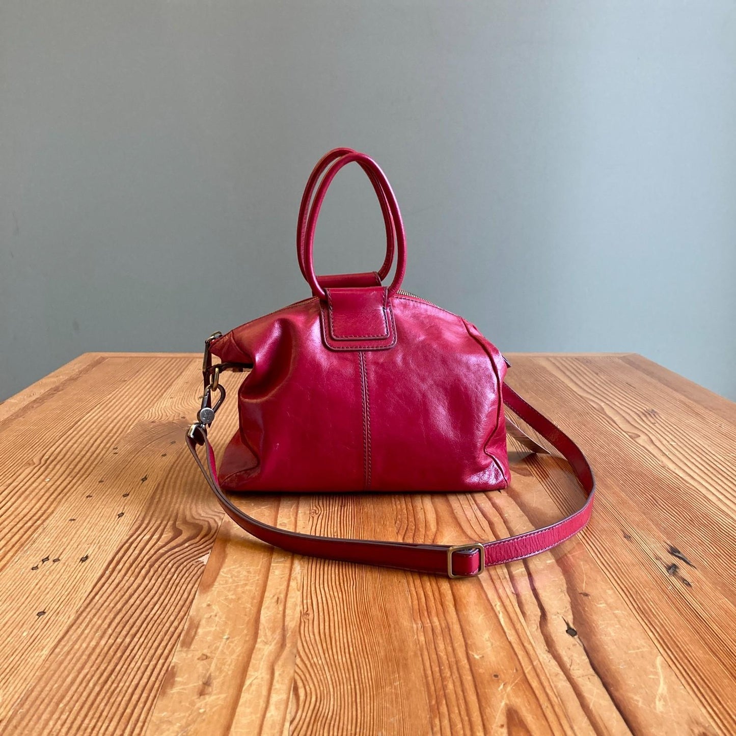 Hobo International Red Leather Sheila Satchel Crossbody Purse Bag 0212MH