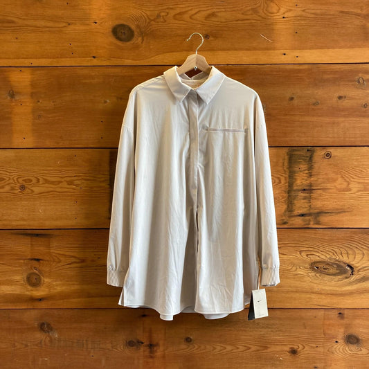 M - Nike 24.7 Light Orewood Perfect Stretch Oversized Long Shirt Top NEW 1009EF