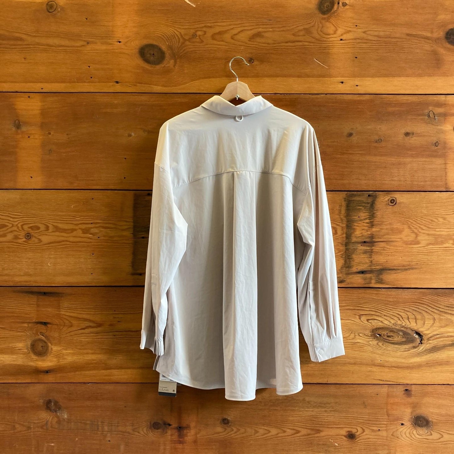 M - Nike 24.7 Light Orewood Perfect Stretch Oversized Long Shirt Top NEW 1009EF