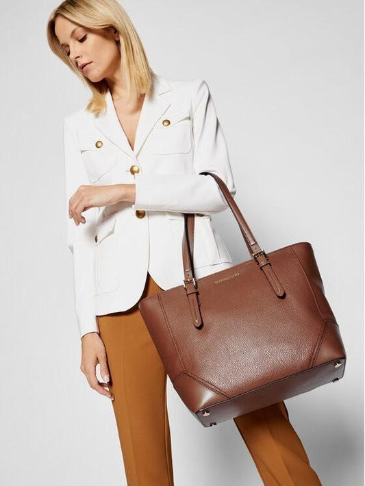 Michael Kors Chestnut Brown Pebbled Leather Aria Tote Bag Purse 0826NH
